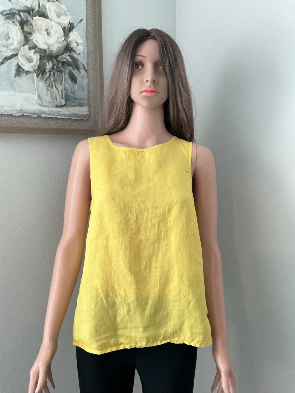 Michael Kors Bright Yellow Linen Tank Top - Picture 2 of 9